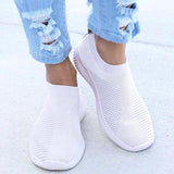 Niulatu Women's Sneakers Vulcanized Shoes Breathable Mesh Platform Sneakers Women Slip On Ladies Casual Shoes Woman Flats Plus Size 43 DJSE