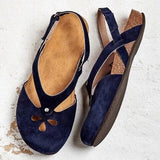 Niulatu Women Sandals Plus Size Flat Round Toe Sandals Female Casual Ankle Hollow Sandals Elegant Soft Beach Sole Women Shoes988 DJSE