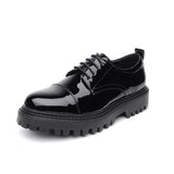 Niulatu Platform Men Casual Leather Shoes Designer Fashion Thick Sole Martin Shoes Classic High Quality Black Business Shoes for Men DJSE