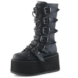 Niulatu Goth Love Heart Buckle Punk Wedges Platforms Women Boots Zipper Black Cosplay Cool Street Autumn Ladies Shoes DJSE