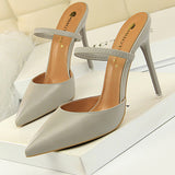 Niulatu Shoes Rivet High Heels Woman Pumps Pu Leather Women Heels 9cm Sexy Party Shoes Black Red Apricot Wedding Shoes Female DJSE