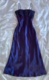 Niulatu Purple Satin A Line Long Prom Dress Formal Evening Dress HZ1007