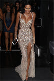 Niulatu Long Mermaid Spaghetti Straps Split Front Prom Dress with HZ1007