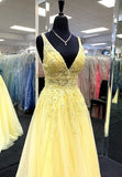 Niulatu v neck tulle lace prom dress evening dress HZ0113
