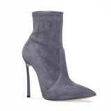 Niulatu Fashion Women Boots Pointed Toe Faux Suede Ankle Boots 11CM Heel High Heels Shoes Woman Autumn Female Socks Boots DJSE