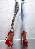 Niulatu Hot Sales 2025 Summer Style Sexy 16cm Women Sandals High Heels Open Toe Buckles Nightclub Party Shoe Black Big Size 15 DJSE