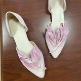 Niulatu Shoes Women's 2025 New Summer Niche Design Sandals Aesthetic Petal Pointed Toe Shallow Flat Shoes Handmade Sweet DJSE