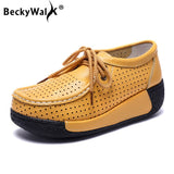 Niulatu Women Casual Shoes Genuine Leather Holes Platform Women Sneakers Shoes Cutout Suede Slip On Shoes Woman WSH3351 DJSE