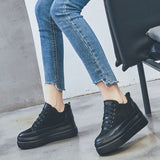 Niulatu Women Sneakers Flat Platform Shoes Genuine Leather Warm Women Casual Shoes Ladies Height Increasing 5cm N054 DJSE