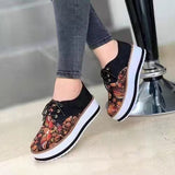 Niulatu Women's Shoes 2025 Trendy Size 43 Flats Women Casual Platform Shoes Woman Socofy Lace Up Loafers Shoes Zapatillas Mujer DJSE