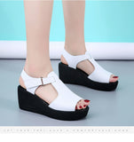 Niulatu Head Plus Size 35-40 Medium Heel Platform Sandals Women Wedding Shoes 2025 Summer Casual Wedges Sandals for Beach Office DJSE