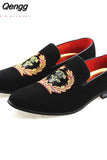 Niulatu Men's Suede Leather Loafers Mens Casual Embroidery Moccasins Oxfords Shoes Man Party Driving Flats EUR Sizes DJSE