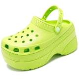Niulatu Green Platform High Heels Sandals Non-slip Wedges shoes for Women 10 cm Increase Fashion Garden Shoes DJSE