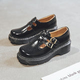 Niulatu to College Japanese Literary Retro Lolita Women Pumps Mary Janes Shoes Round Toe Student Girl Platform T-Strap Buckle Bullock Shoes DJSE