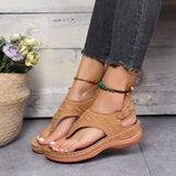 Niulatu Summer Women Strap Sandals Women&#39;s Flats Open Toe Solid Casual Shoes Rome Wedges Thong Sandals Sexy Ladies Shoes DJSE