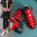 Niulatu New brand Fashion Shoes Women Thick Heel Platform PU Leather Sandals For Woman 2025 Outdoor Ins Casual Footwear heels DJSE