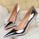 Niulatu Shoes Woman Pumps Patent Leather High Heels Shoes Women Basic Pump Wedding Shoes Female Stiletto Women Heel Plus Size 43 DJSE