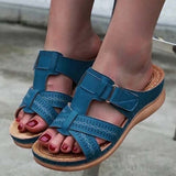 Niulatu Women Shoes Summer Premium Orthopedic Female Platform Wedges Open Toe Sandals Retro Anti-slip Leather Casual Fashion Shoes DJSE