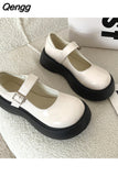 Niulatu Women's Shoes Platform Autumn Oxfords Female Footwear Clogs Fall Retro Leather Dress Summer Fabric Mary Janes Basic Rome Rubber DJSE