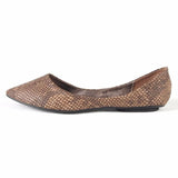 Niulatu and American style Snake Texture Plus size Pointed toe Women Single Casual Flats Dancing KvollshoesE520 DJSE