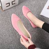Niulatu Women Flat Shoes Trend Simple Sweet Classic Candy Colors New Autumn Summer Casual Flock Flats Boat Cute Girls Flats Office Shoes DJSE