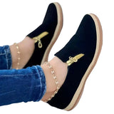 Niulatu Women's Casual Shoes Fashion Solid Color Platform Hemp Rope Flats Lightweight Comfortable Side Zip Loafers Zapatillas Mujer DJSE