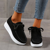 Niulatu Autumn Casual Sport Shoes Women Solid Color Lace Up Flats 2025 New Lightweight Platform Sneakers Woman Plus Size DJSE