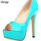 Niulatu leather 14cm women's shoes European and American fight color fish mouth fine with high heels young daily shoes DJSE