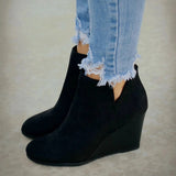 Niulatu Booties Winter Women Leopard Ankle Boots Footwear Platform High Heels Wedges Shoes Woman Bota Feminina DJSE