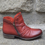 Niulatu Women's Boots Leather Ankle Boots Flat Shoes Autumn Winter Woman Snow Boots Platform Zipper Punk Boots Ladies Shoes Botas Mujer DJSE