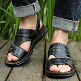 Niulatu Men Leather Sandals Summer Classic Men Shoes Slippers Soft Sandals Men Roman Comfortable Outdoor Walking Footweargj78 DJSE