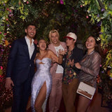 Niulatu Mermaid Strapless Sequin Long Silver Slit Prom Dresses Evening Dress HZ1110