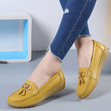 Niulatu Women Flats Ballet Shoes Cut Out Leather Breathable Moccasins Women Boat Shoes Ballerina Ladies Casual Shoes DJSE