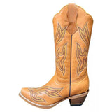 Niulatu Boots For Women Chunky Heel Brand Mid Calf Boots Embroidery Slip On Cowgirls Ridding Boots Shoes Brand Design DJSE