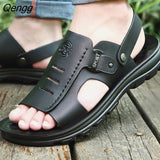 Niulatu Men Shoes Sandals New Cowhide Shoes Leather Antiskid Sandal Men's Shoes Sandalias Hombre Chaussure Homme DJSE