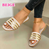 Niulatu Women Sandals 2025 Summer Outdoor Beach Flip-flop Sandals Solid Fashion Gladiator Sandals Women Flats Casual Ladies Shoes DJSE