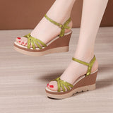 Niulatu 32-43 Elegant Platform Wedges Shoes for Women Summer 2025 Office Beach Mom High Heels Sandals Soft Leather Shoe DJSE