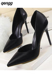Niulatu Pumps Thin Heels Solid Women Pumps Sexy 10.5cm High Heels Pointed Toe Wedding Shoes Female DJSE