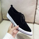 Niulatu Kid Suede Thick Bottom Lace Up Loafers Spring Casual Shoes Pointed Toe British Style Platform Women Vulcanized Shoes DJSE