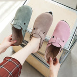 Niulatu Popular Women's Closed Toe Cork Slippers Mule Clogs Cork Sandals For Women Split Leather Garden Slides Cork Shoes DJSE