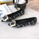 Niulatu Women Flats Black Ballet Flats for Women Foldable Shoes for Ladies Flats Comfortable Small Size 31 32 33 34 Big Size 45 46 Metal DJSE