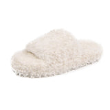 Niulatu New Fashion Furry Slippers for Women's Outer Wear Thick-soled Warm Cotton Slippers Comfortable Platform Shoes DJSE