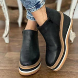Niulatu Size New Winter Wedges Women Boots Comfortable Ankle Boots Shoes Round Toe 4cm Heel Lace Up and Zip Thicken Botas De Mujer DJSE