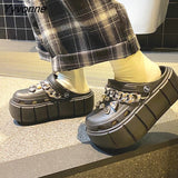 Niulatu punk metal rivets Sandals Women Slippers Platform Sandals Outdoor Clogs Thick Street Beach Slippers Flip Flops Garden Shoes DJSE