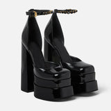 Niulatu New Brand Sexy Platform Punps Women's Sandals Thick High-Heeled Party Shoes Diamond Wedding Black Big Size Zapatos Mujer DJSE