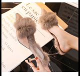 Niulatu Slippers Women's Outer Wear Slippers 2025 Spring Autumn French Fashion Pointed High Heels Stiletto Single Shoes Women DJSE