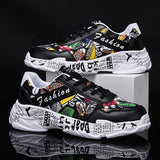 Niulatu Lovers Fashion Graffiti Sneakers Men Shoes Colorful Print Men Casual Sneakers Breathable Trainers Man zapatillas hombre DJSE