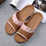 Niulatu Breathable Straw Mat Slipper Women Indoor Shoes Anti-slip Open Toe Lovers Home Floor Slides Female Linen Slippers DX423 DJSE