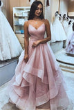 Niulatu V-Neck Prom Dress Tulle Sleeveless Evening HZ1007