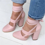 Niulatu Women Pumps Plus Size 35-43 Women Heels Chaussures Femme Gladiator Summer High Heels For Party Wedding Shoes Women Thick Heels DJSE